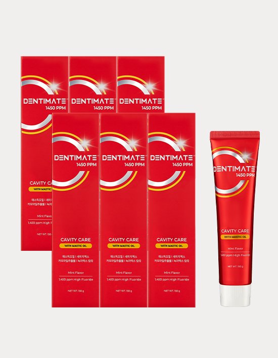 [크리오] 덴티메이트 고불소 매스틱 충치 치약 민트향 150g 3+3입