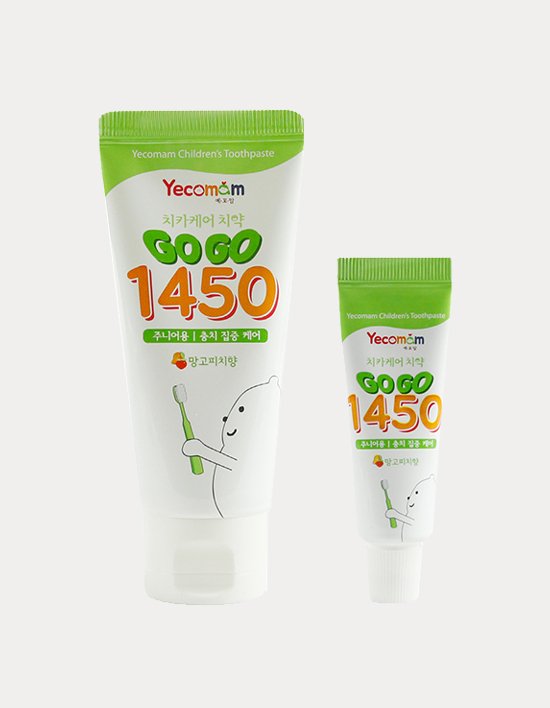 [예꼬맘] 고고 불소 1450 어린이 치약 60g(+소형치약 15g)