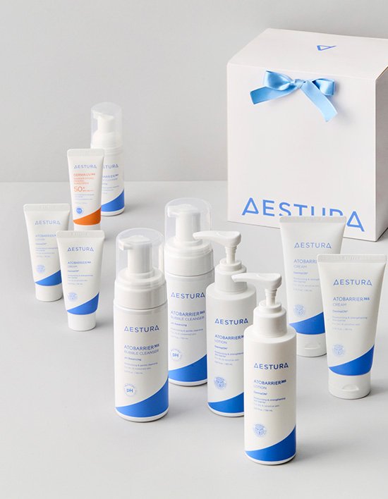 [에스트라] 온가족 보습장벽 풀케어 세트 (+아토베리어365 크림80ml 2개 + 로션150ml 2개 + 버블클렌저150ml 2개 + 추가 5종 증정)