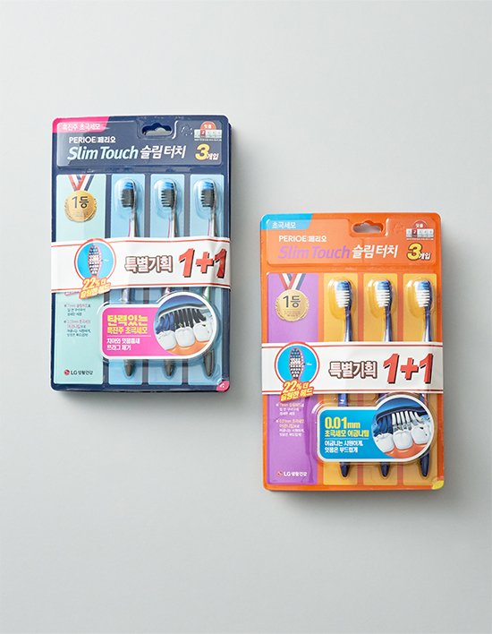 [페리오] 슬림터치 초극세모 칫솔 6개입 2종 (택1)