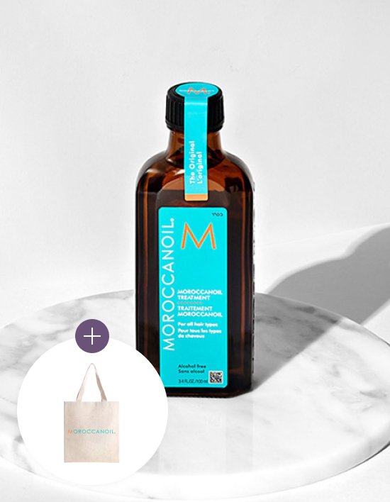 [모로칸오일] 헤어 트리트먼트 100ml + 에코백 컬리 단독 증정 행사 (펌핑기 포함)