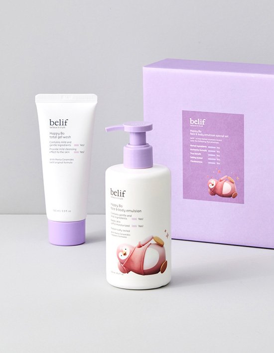 [빌리프] 해피 보 에멀전 기획 세트 (본품 에멀전 250ml, 증정 젤워시 100ml)