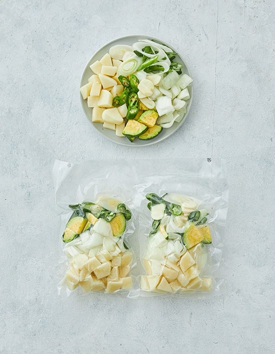 [바름팜] 친환경 된장찌개 용 간편채소 250g * 2팩 (500g)