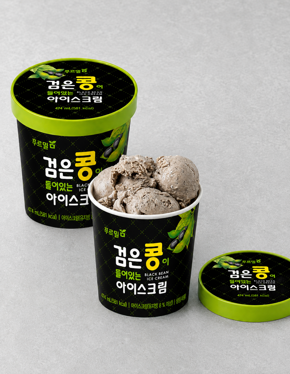 [푸르밀] 검은콩이 들어있는 아이스크림 474mL