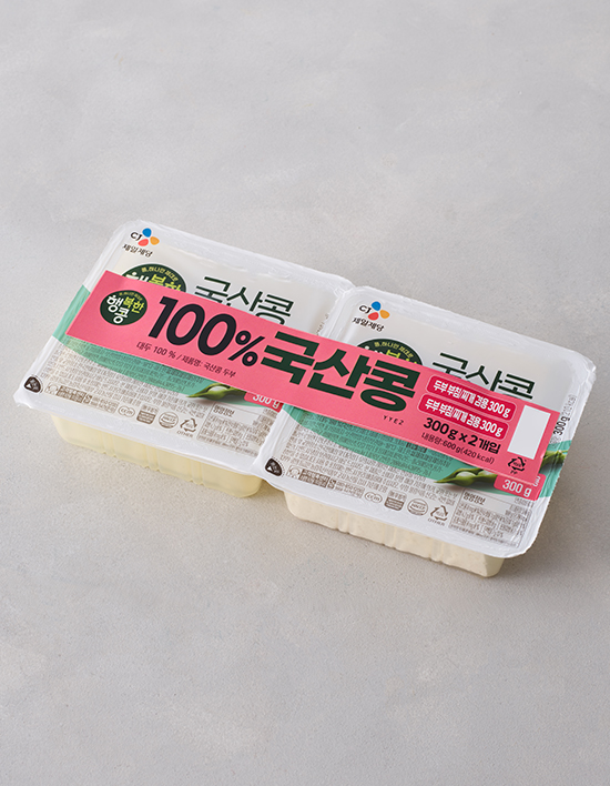 [CJ] 행복한콩 국산콩 100% 두부 부침찌개 겸용 300gX2