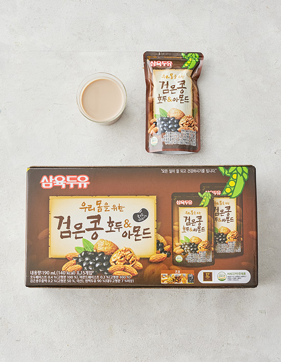 [삼육두유] 검은콩 호두&아몬드 두유 파우치 (190mL X 15개)