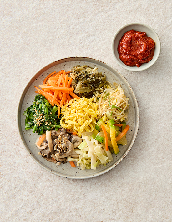 [집반찬연구소] 저당고추장 나물 비빔밥 (2인분)