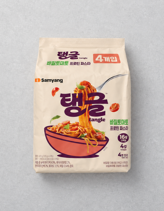 [삼양] 탱글 바질 토마토 프로틴 파스타 105g*4개입
