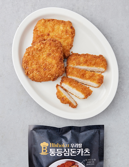 [비쇼쿠] 쌀가루로 더 빠삭 우리쌀 통등심 돈까스 420g(냉동)